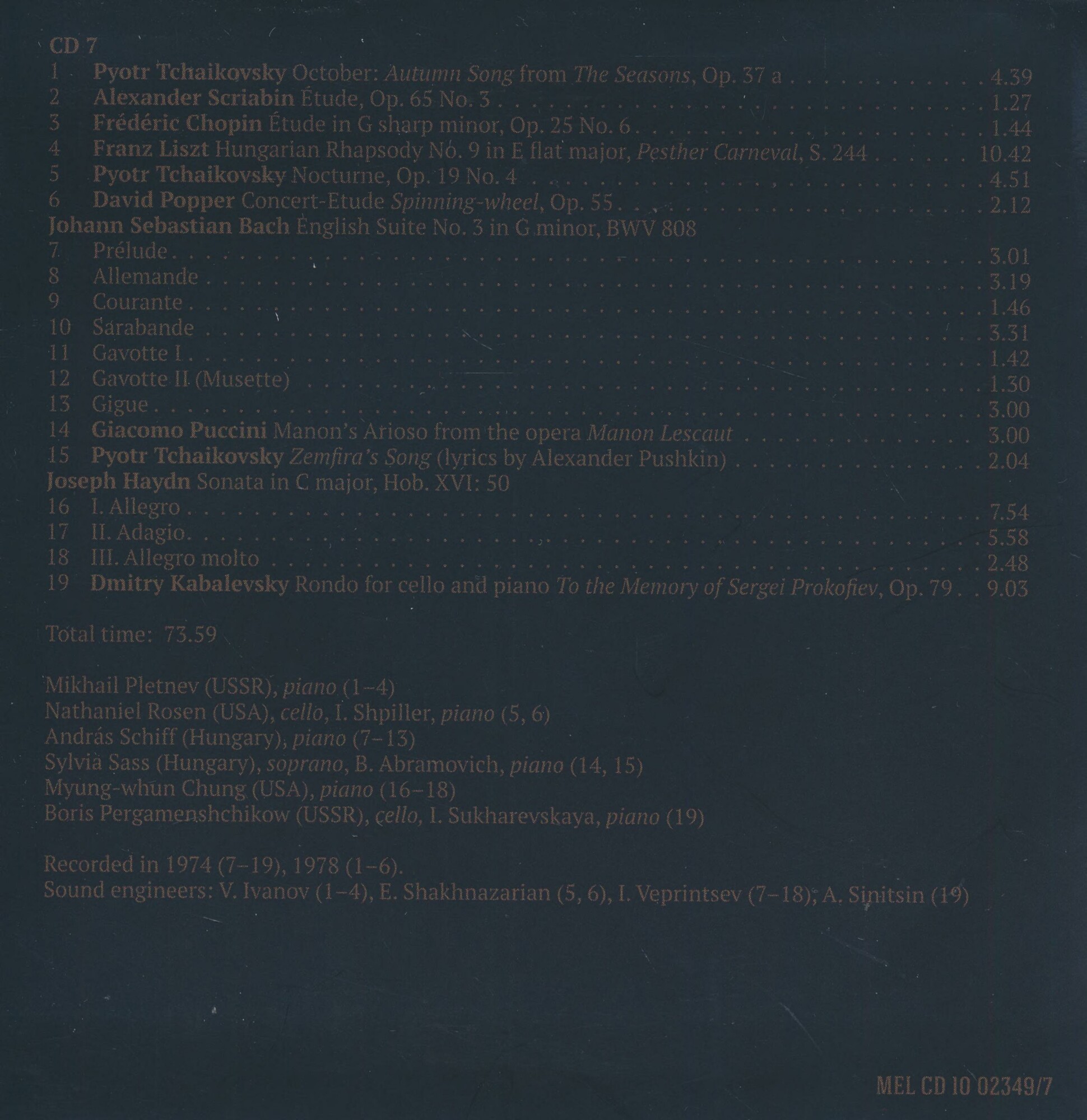 Из истории Конкурса им. П. И. Чайковского. Фонодокументы