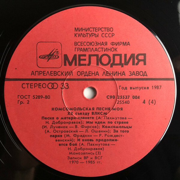 ПЕСНЯ КОМСОМОЛЬСКАЯ МОЯ. ХХ съезду ВЛКСМ