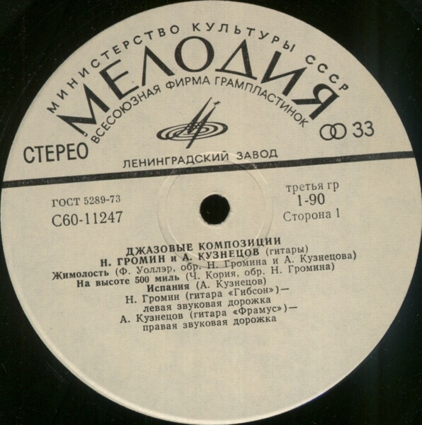 «ДЖАНГО» (джазовые композиции). Н. ГРОМИН И А. КУЗНЕЦОВ (гитары)