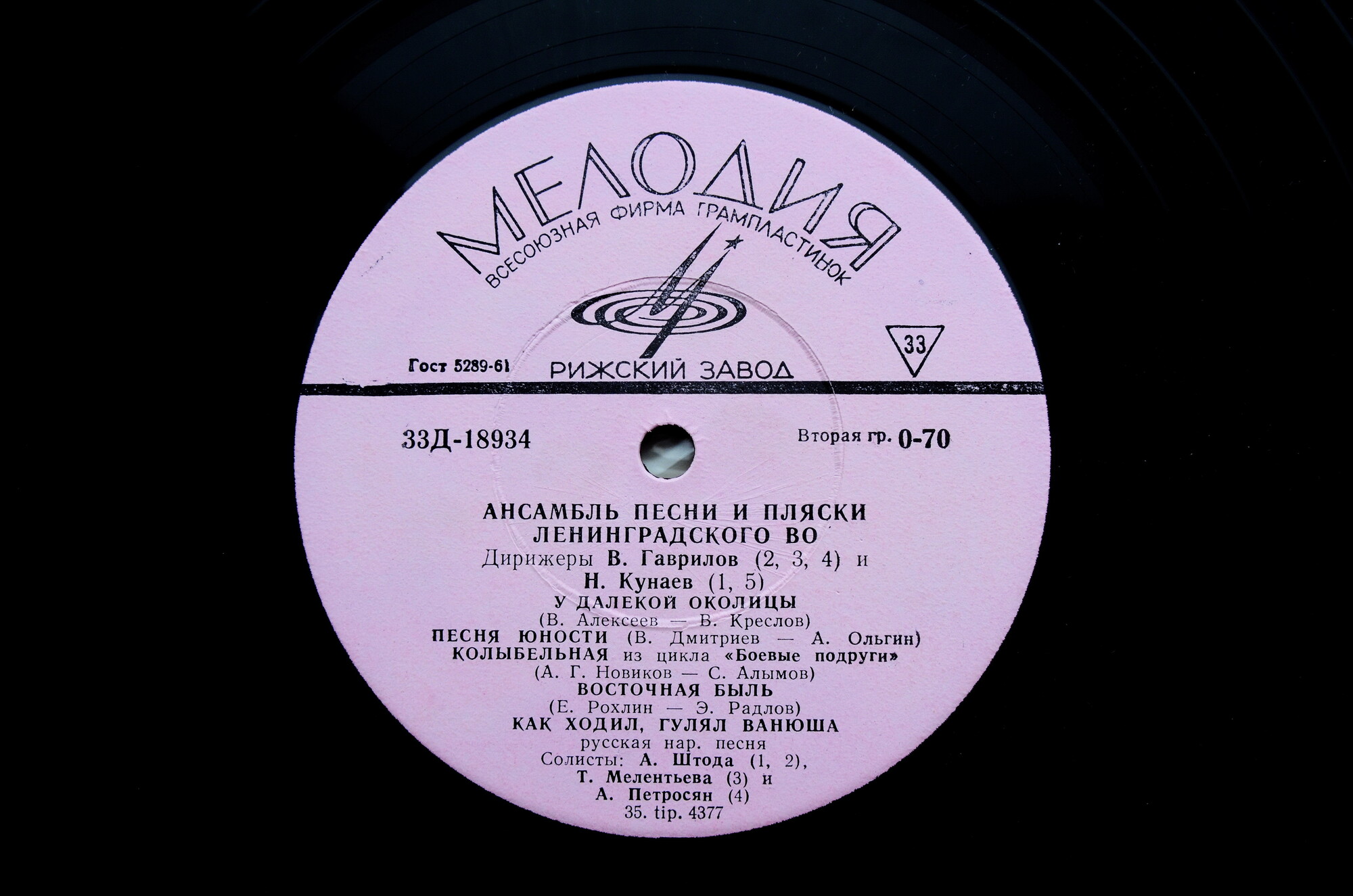 Ансамбль песни и пляски Ленинградского Военного округа п/у В. Гаврилова