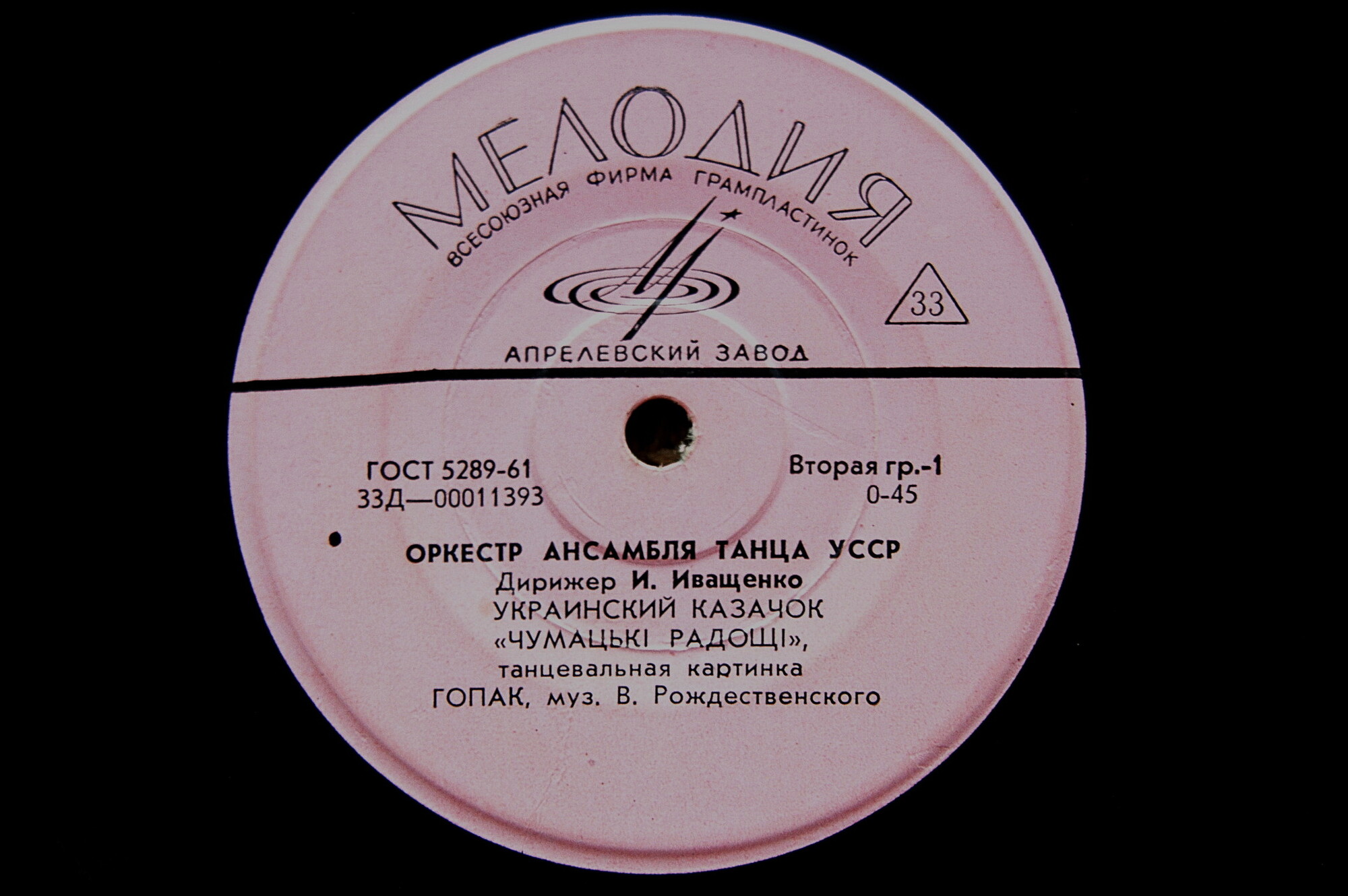 ОРКЕСТР АНСАМБЛЯ ТАНЦА УССР. Дирижер И. Иващенко