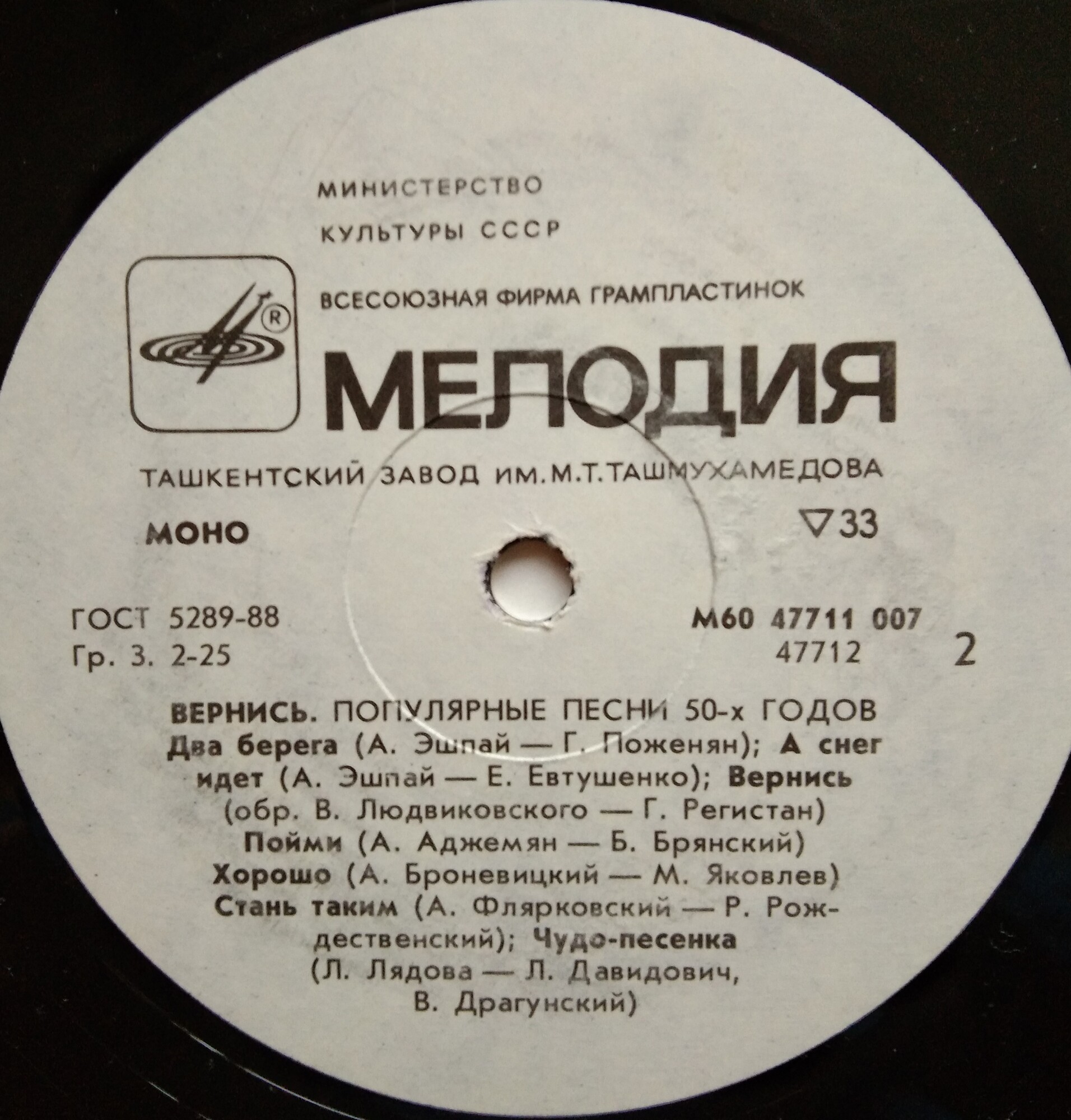 Вернись! Популярные песни 50-х годов