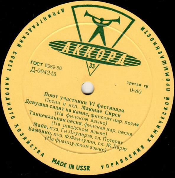 Поют участники VI фестиваля (Финляндия). Песни в исп. Маюние Сирен