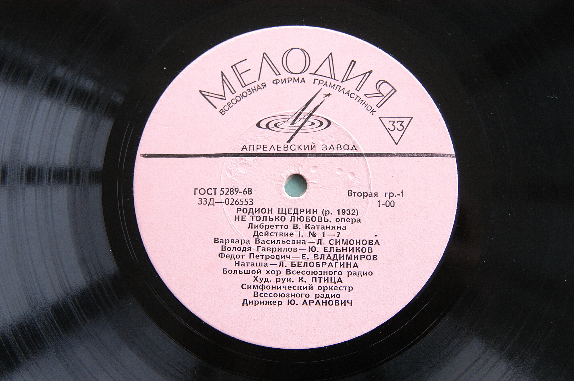 Р. ЩЕДРИН (1932): «Не только любовь», опера (Ю. Аранович)
