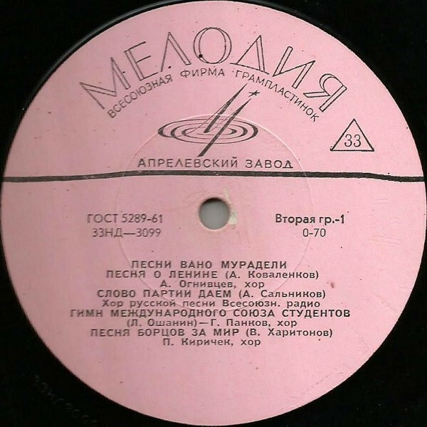 Песни В. МУРАДЕЛИ (1903—1970)