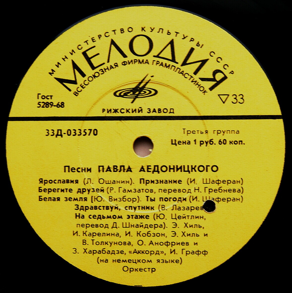 Песни Павла Аедоницкого