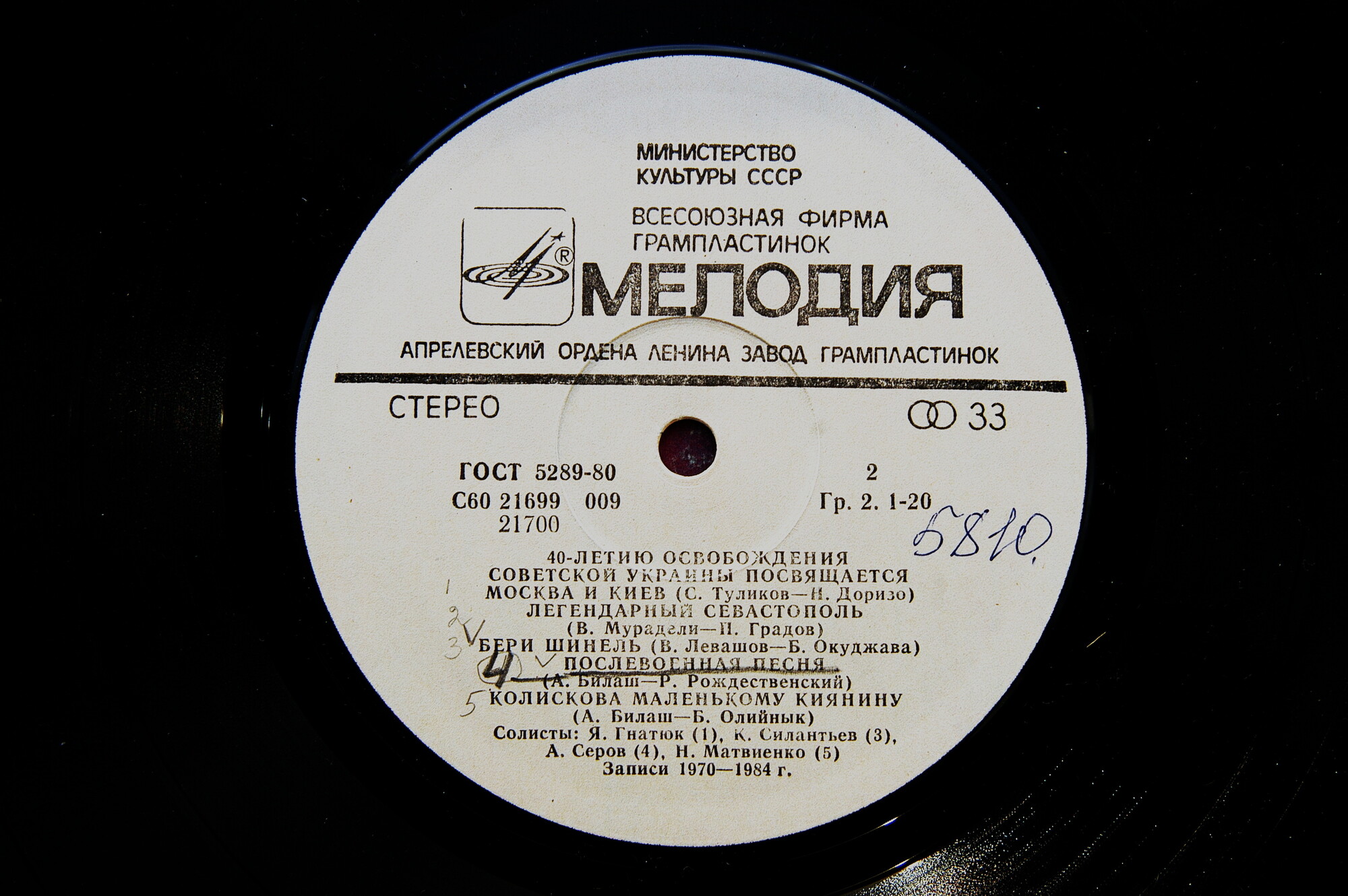 40-ЛЕТИЮ ОСВОБОЖДЕНИЯ СОВЕТСКОЙ УКРАИНЫ ПОСВЯЩАЕТСЯ.