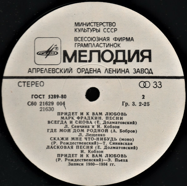 Марк ФРАДКИН. «Придет и к вам любовь». Песни