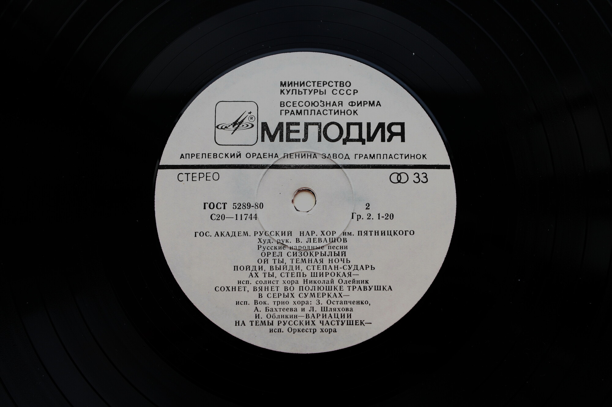 ГОС. АКАДЕМ. РУС. НАР. ХОР им. ПЯТНИЦКОГО, худ. рук. Валентин Левашов.