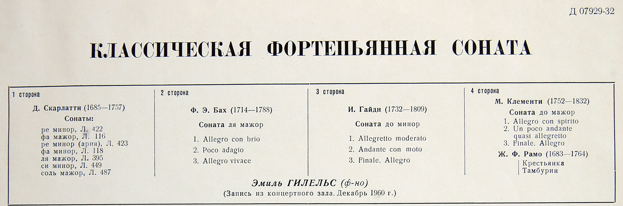 Играет Эмиль Гилельс (ф-но)