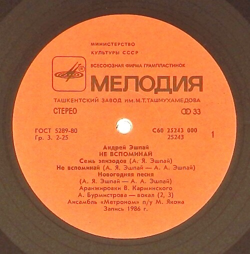 Андрей ЭШПАЙ. «Не вспоминай»