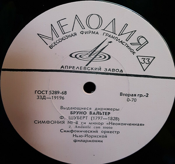 Ф. ШУБЕРТ (1797–1828): Симфония № 8 си минор «Неоконченная» (Б. Вальтер)