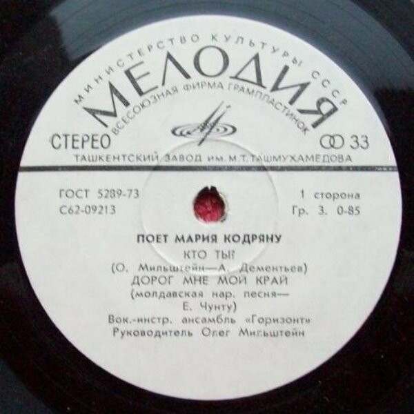 Мария Кодряну. ВИА "Горизонт", рук. О.Мильштейн