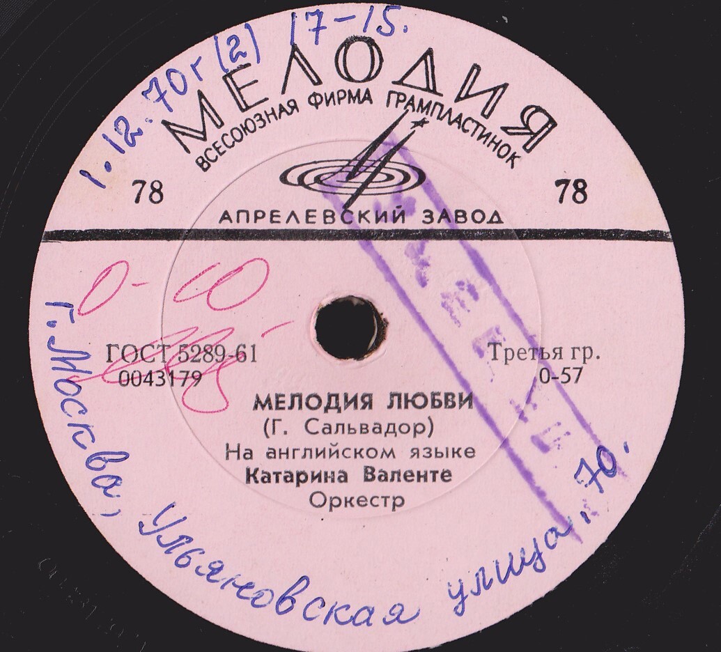 Катарина Валенте - Мелодия любви / Летаю
