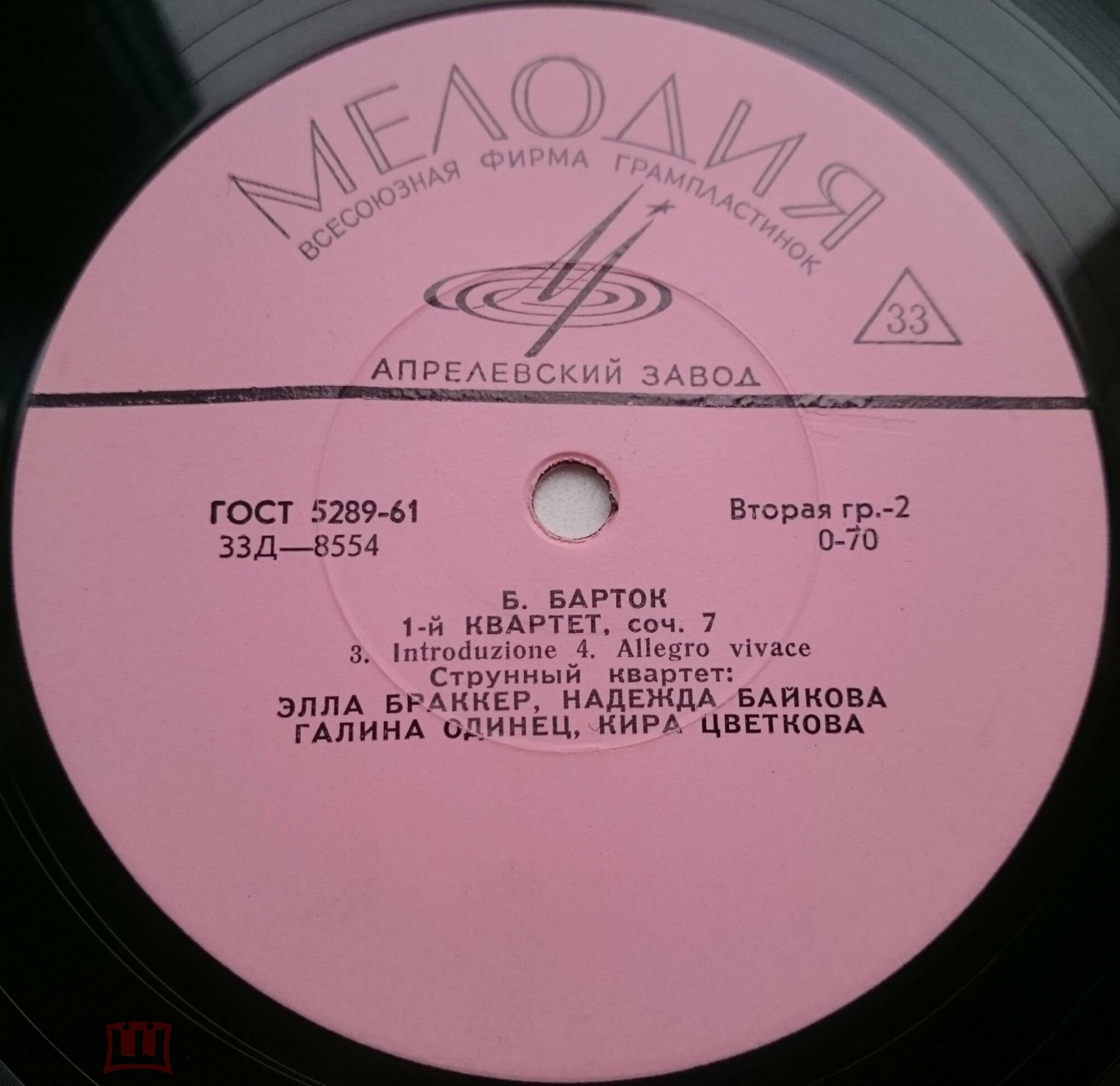 Б. Барток. Квартет № 1