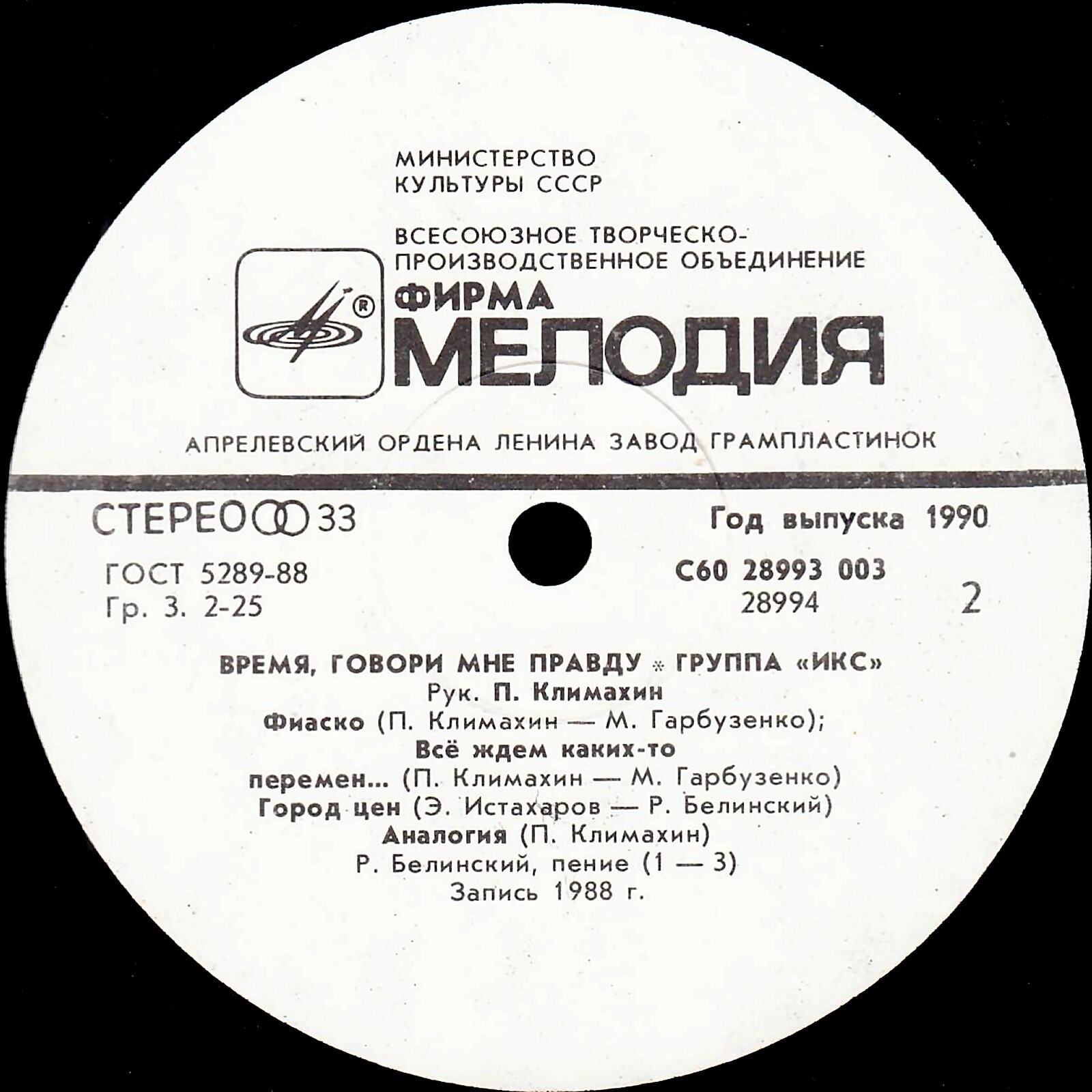 Группа «ИКС», руководитель Павел Климахин. «Время, говори мне правду»