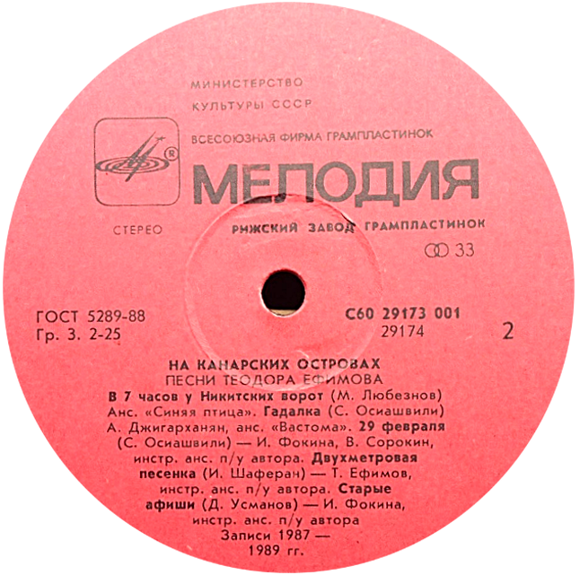 На Канарских островах - Песни Теодора Ефимова