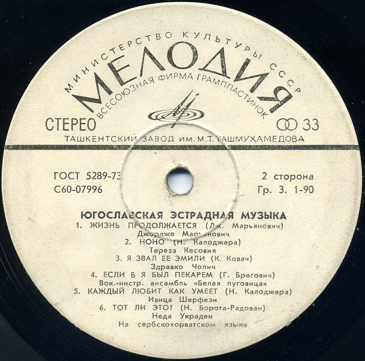 ЮГОСЛАВСКАЯ ЭСТРАДНАЯ МУЗЫКА
