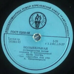 Виль Окунь - Колыбельная / Ансамбль "Дружба" - Лоли-пап