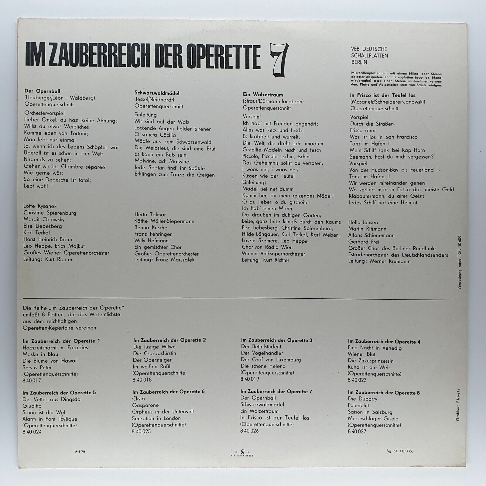 Im Zauberreich der Operette 7 [по заказу немецкой фирмы AMIGA 8 40 026]