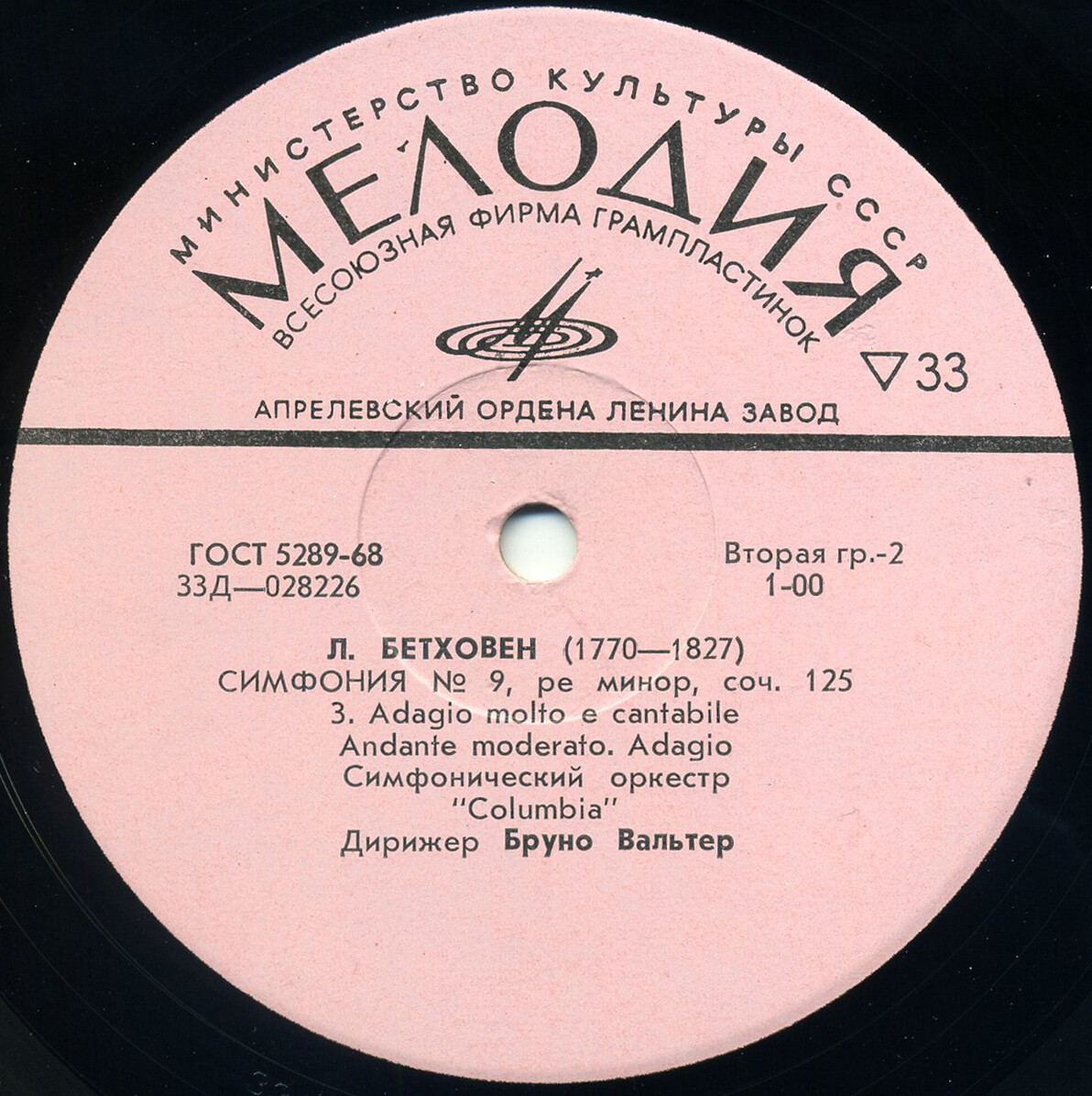 Л. БЕТХОВЕН Симфония №9 / А. БРУКНЕР  Te Deum (Б. Вальтер)
