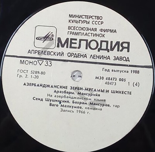 АЗЕРБАЙДЖАНСКИЕ ЗЕРБИ-МУГАМЫ И ШИКЕСТЕ (Азәрбајҹан зəрби-муғамлары вə шикəстəлəри)