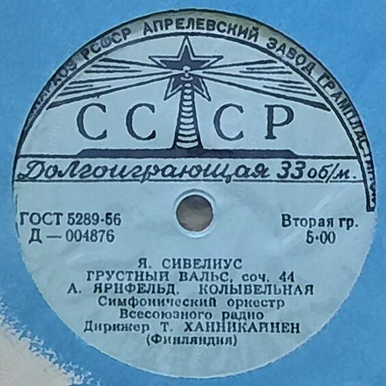 СИМФОНИЧЕСКИЙ ОРКЕСТР ВСЕСОЮЗНОГО РАДИО, дирижер Т. Ханникайнен (Финляндия)