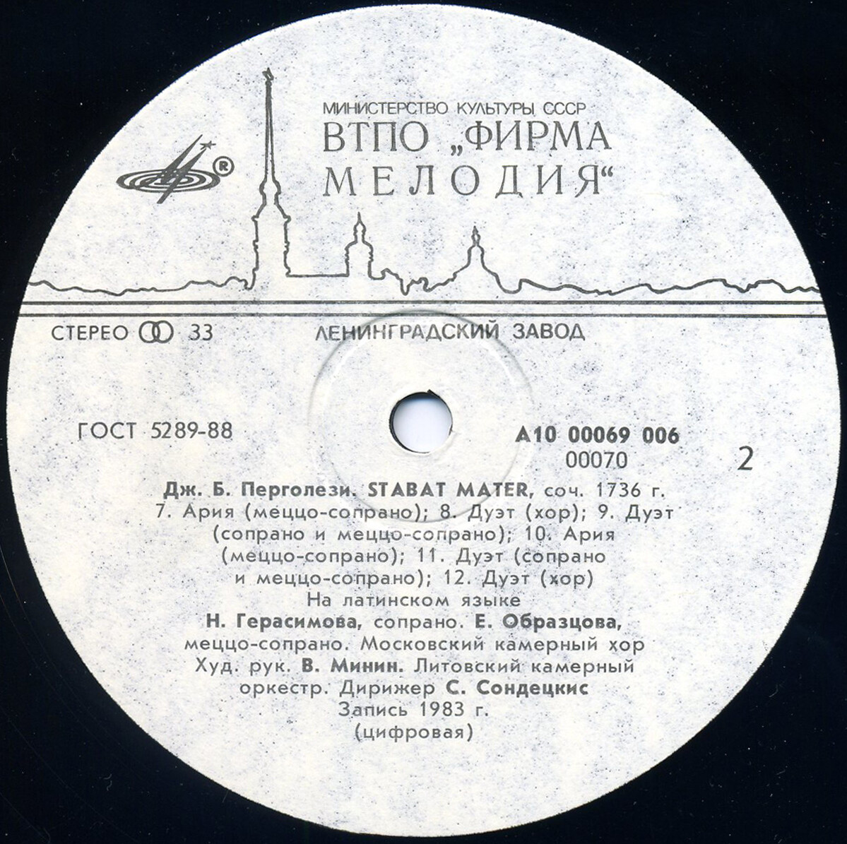 Дж. Б. ПЕРГОЛЕЗИ. «Stabat Mater»