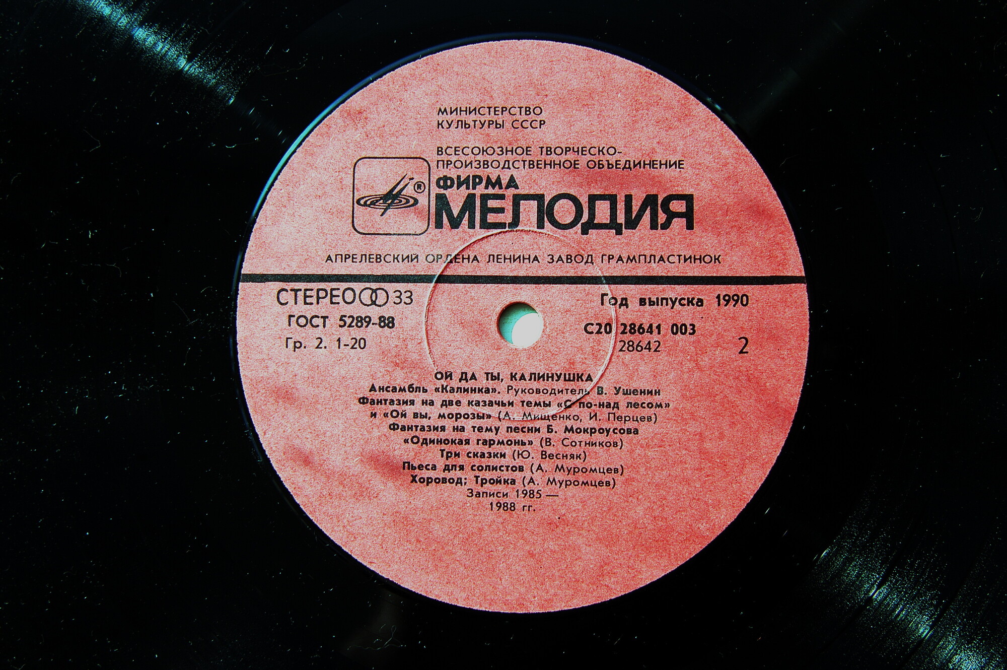 Ансамбль «Калинка», руководитель В. Ушенин. «Ой да ты, калинушка»