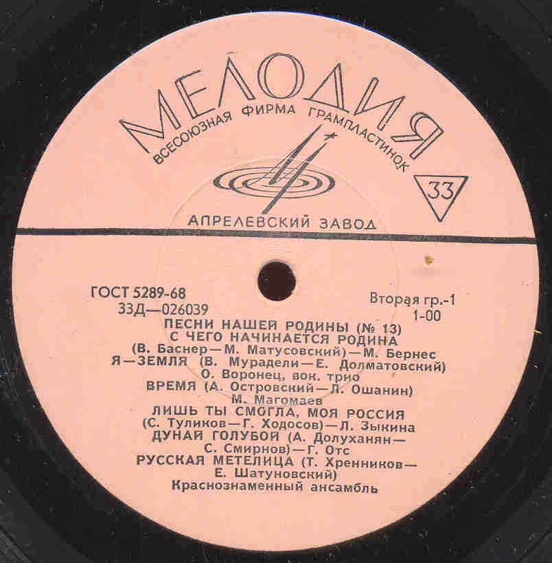 Антология русской советской песни. Песни нашей Родины (13)