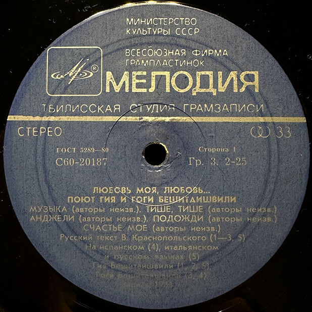 Поют Гия и Гоги БЕШИТАИШВИЛИ. «Любовь моя, любовь…»