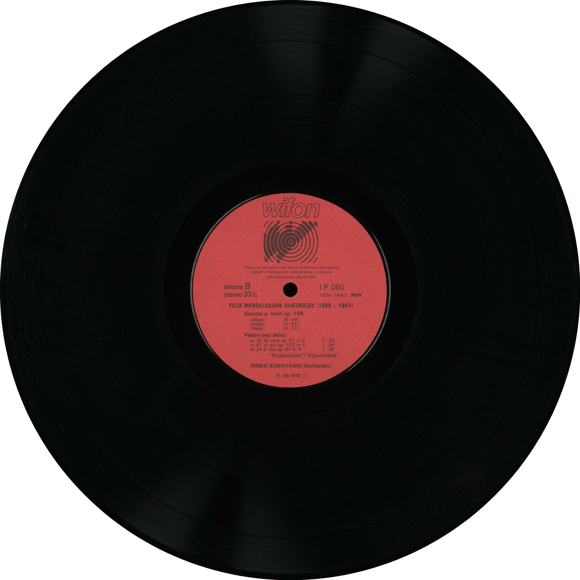 Mendelssohn - Rinko Kobayashi [по заказу польской фирмы WIFON, LP 060]