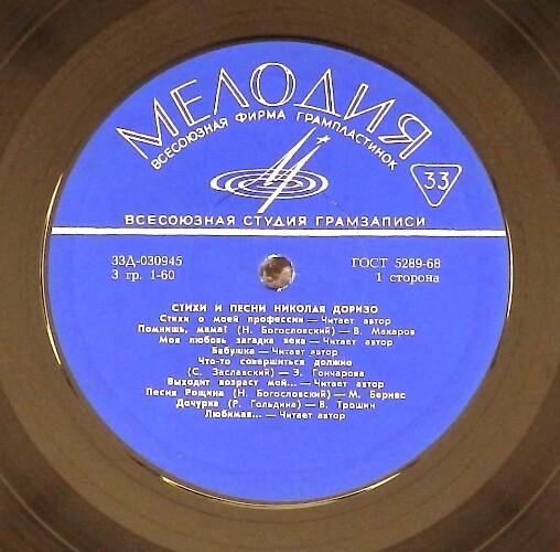 Стихи и песни Николая ДОРИЗО