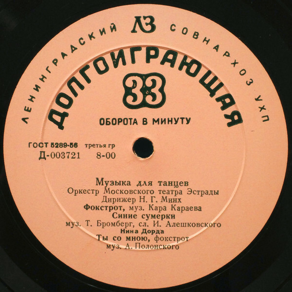 Музыка для танцев - Оркестр Московского гос. театра эстрады, дирижер Н. Минх