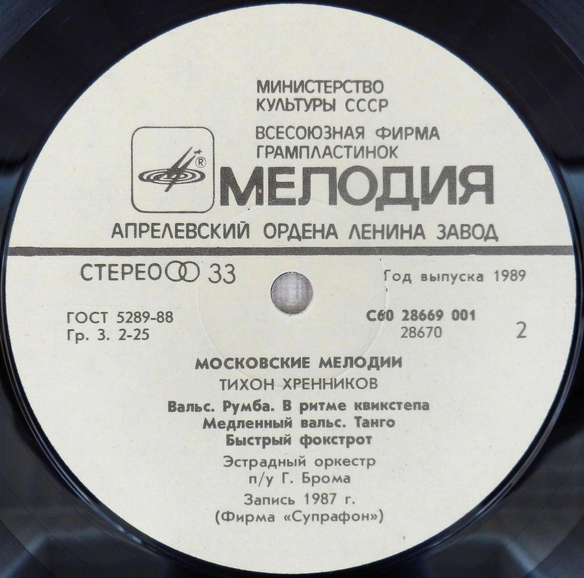 Тихон ХРЕННИКОВ. "Московские мелодии"