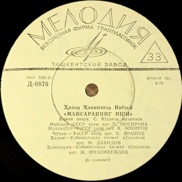 С. А. Юдаков. Комическая опера "Проделки Майсары" (на узбекском языке)