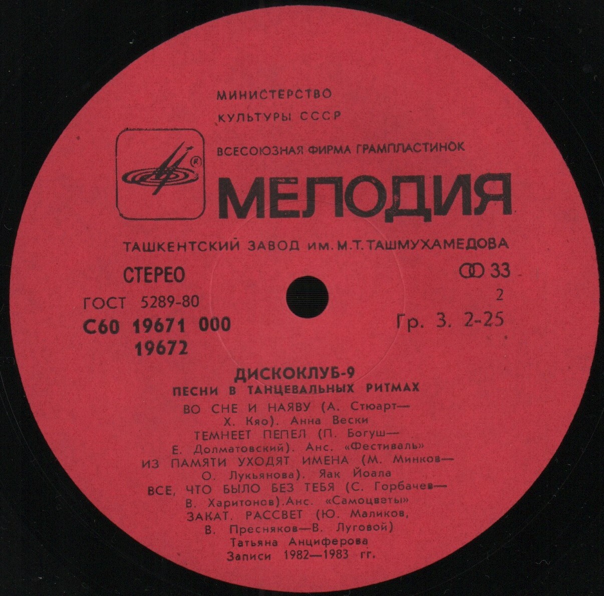 ДИСКОКЛУБ-9 (А) - Песни в танцевальных ритмах