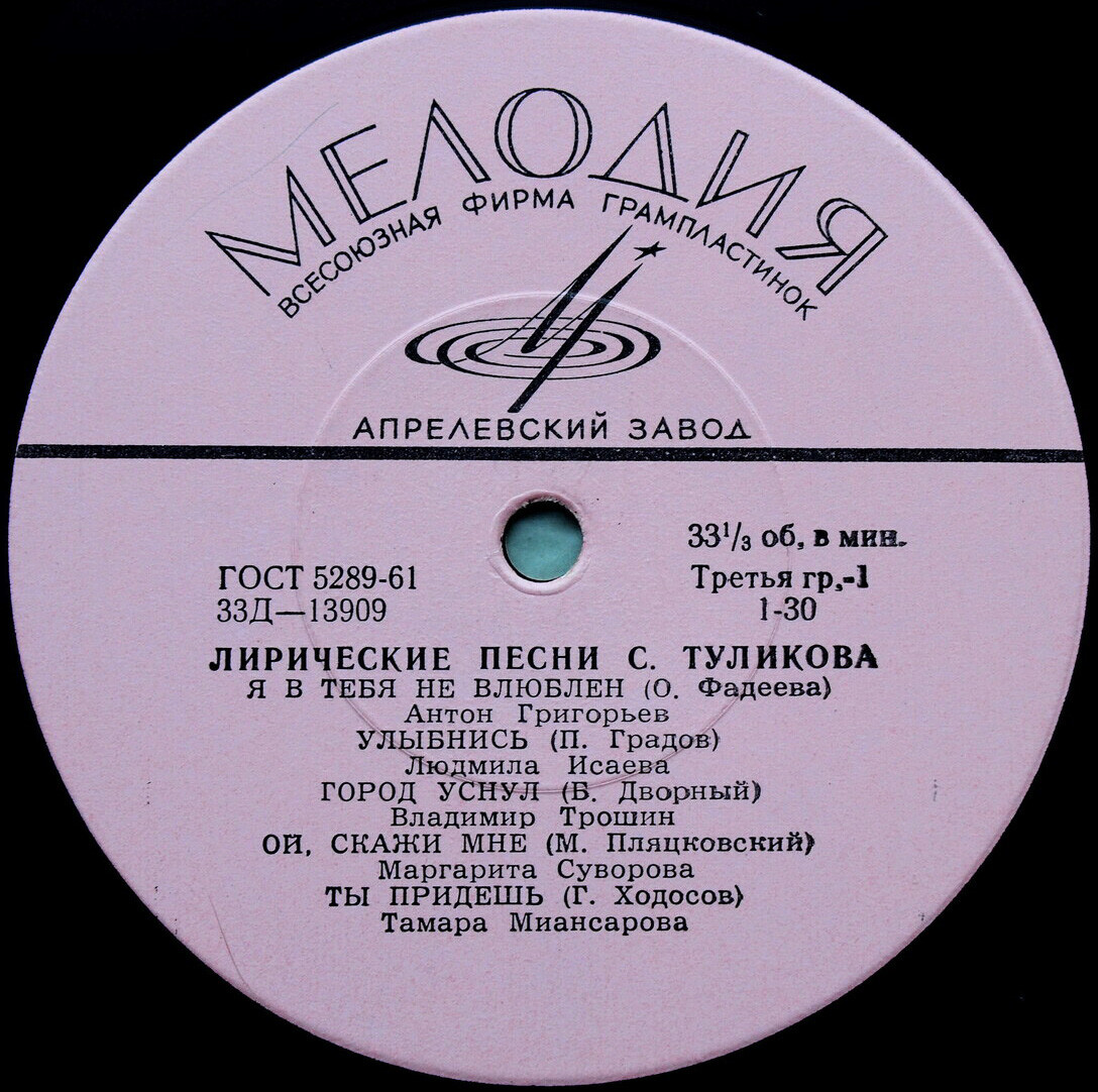 Лирические песни Серафима Туликова