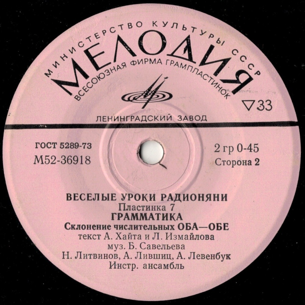 Весёлые уроки Радионяни. Пластинка 7