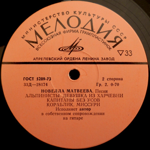 Песни Новеллы Матвеевой
