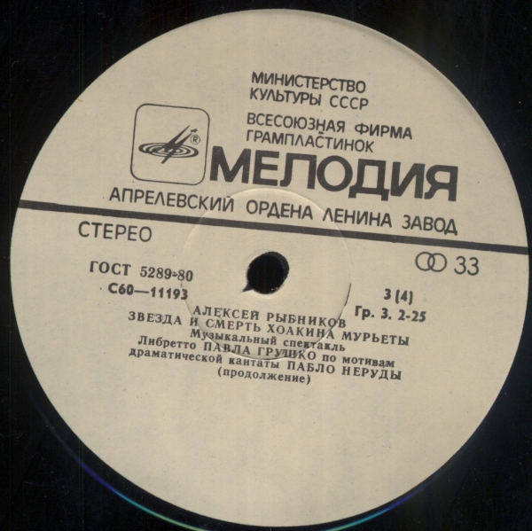Алексей Рыбников. Звезда и смерть Хоакина Мурьеты