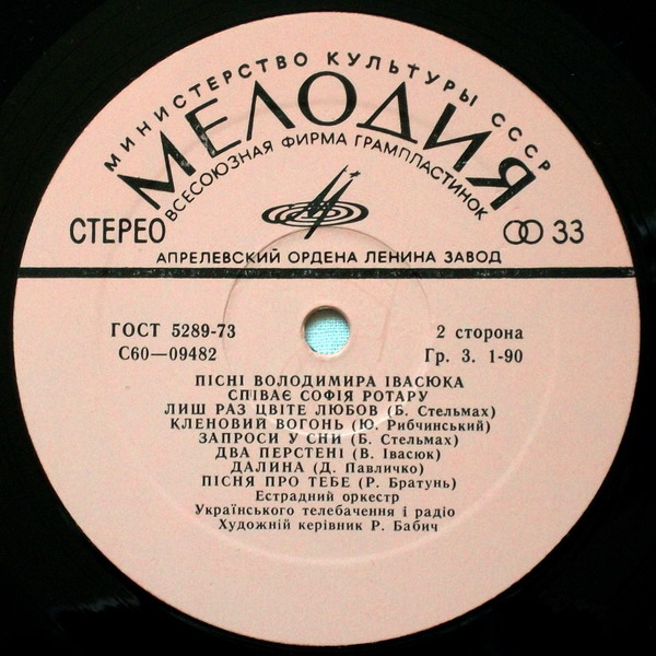 Пісні Володимира Івасюка співає Софія Ротару