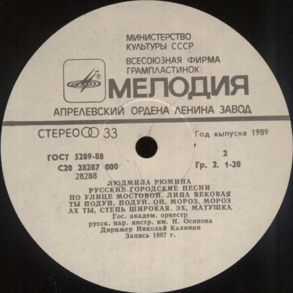 Людмила РЮМИНА . Русские городские песни