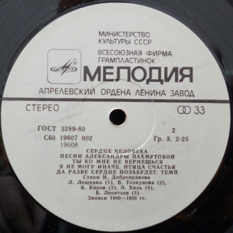 "Сердце человека". Песни Александры Пахмутовой
