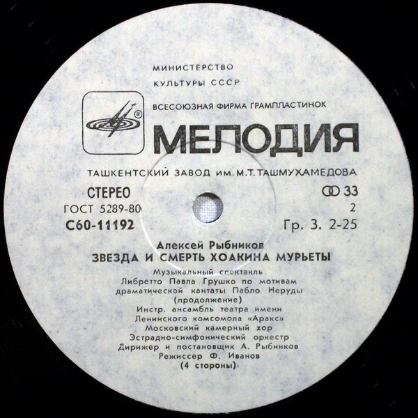 Алексей Рыбников. Звезда и смерть Хоакина Мурьеты