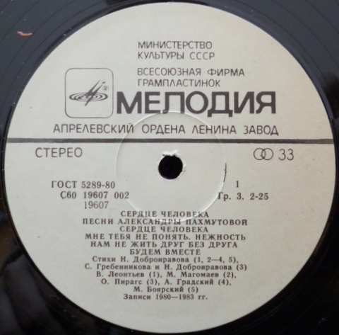 "Сердце человека". Песни Александры Пахмутовой