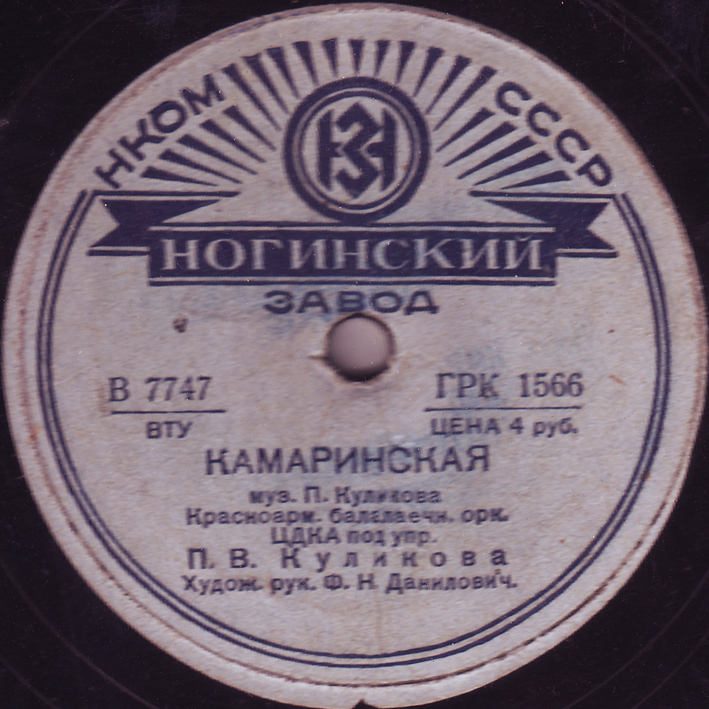 Красноармейский балалаечный оркестр ЦДКА п/у П.В.Куликова