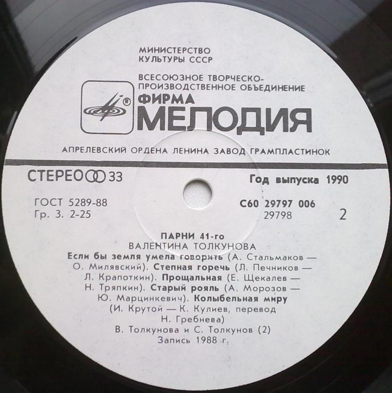 Валентина Толкунова - Парни 41-го