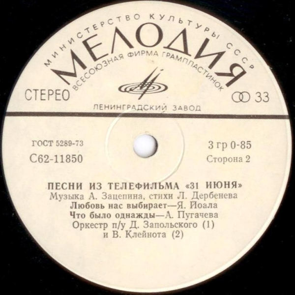 Песни из телефильма «31 июня»