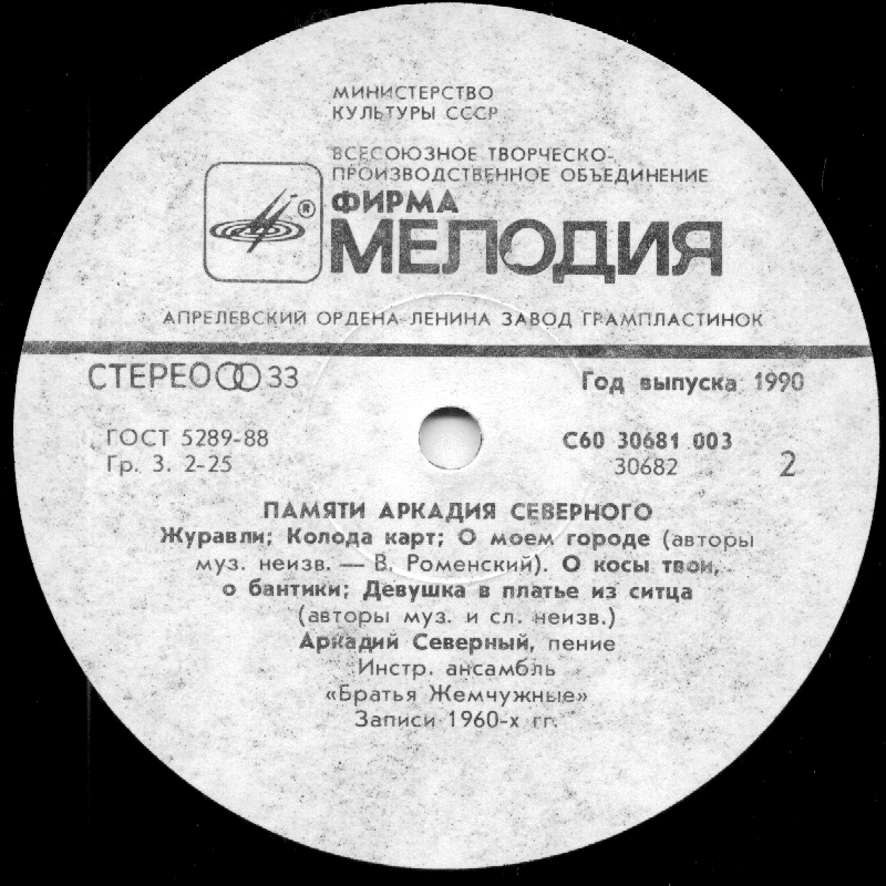 Аркадий Северный и Братья Жемчужные - Памяти Аркадия Северного